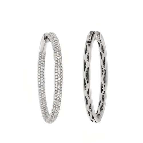 Classic Diamond Hoop Earrings