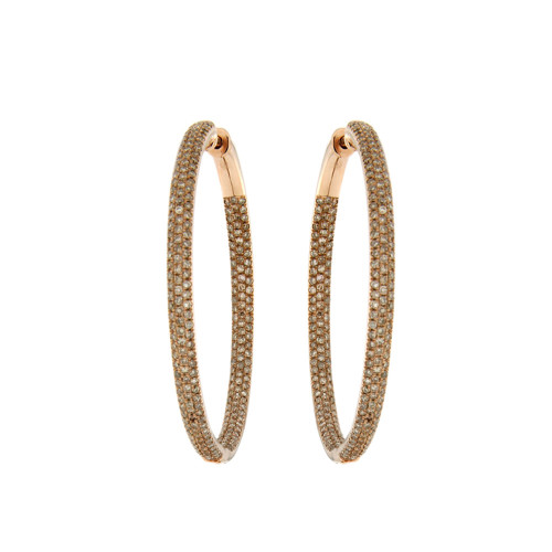 Brown Diamond Eternity Hoops