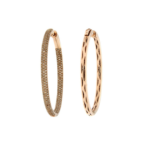 Brown Diamond Eternity Hoops