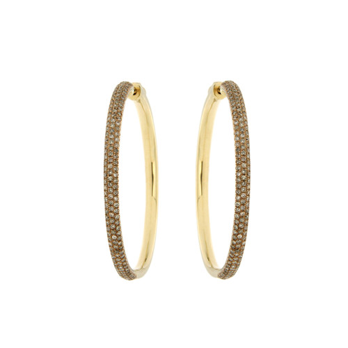 Brown Diamond Hoop Earrings