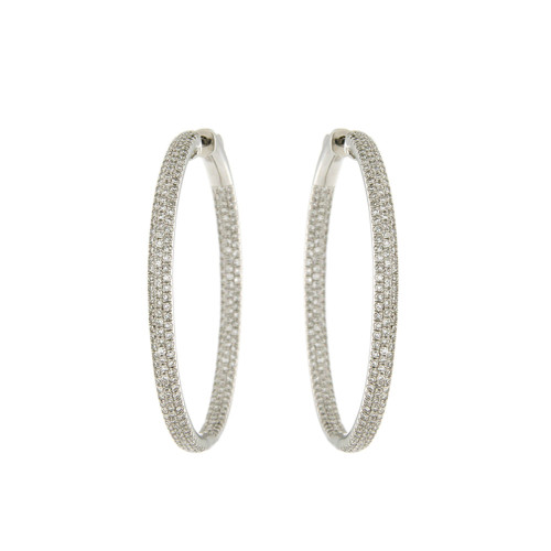 Fashionable Diamond And Gold Hoops