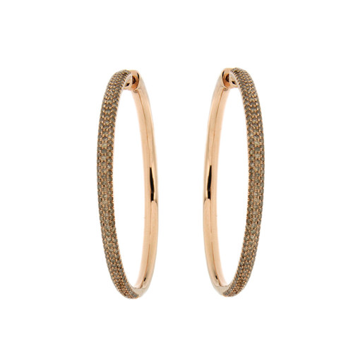 Gold and Diamond Hoop Earrings