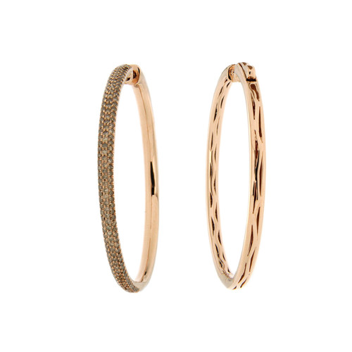 Gold and Diamond Hoop Earrings