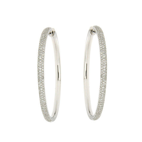 Gold and Diamond Hoop Earrings