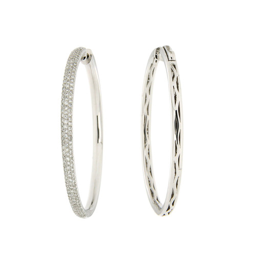 Gold and Diamond Hoop Earrings