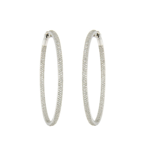 Classic Diamond Hoop Earrings