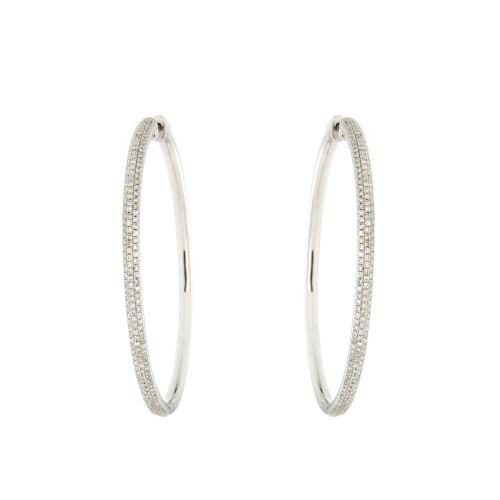 Diamond and Gold Hoop Earrings