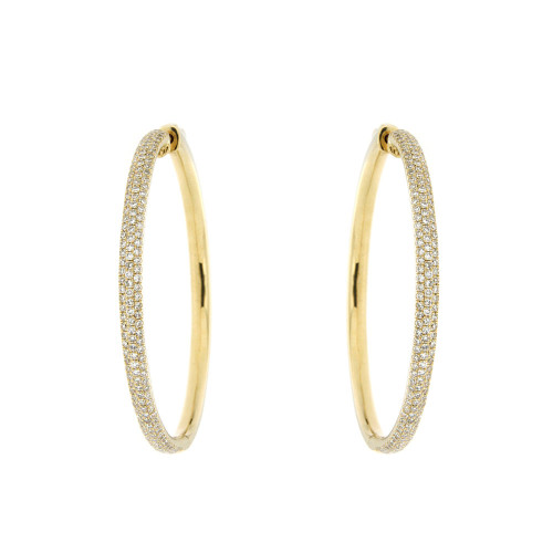 Diamond and Gold Hoop Earrings