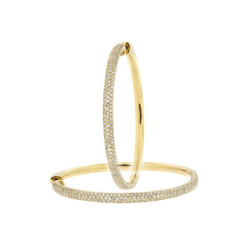 Diamond and Gold Hoop Earrings