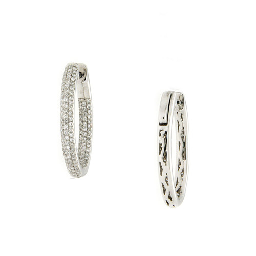 Dazzling Diamond Inside Out Round Hoops