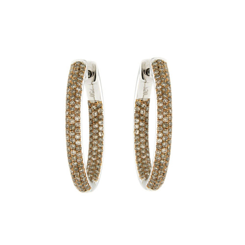 Brown Diamonds Inside Out Round Hoops