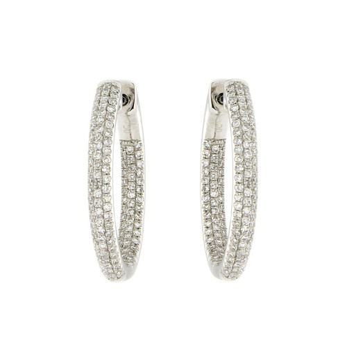 Dazzling Diamond Inside Out Round Hoops