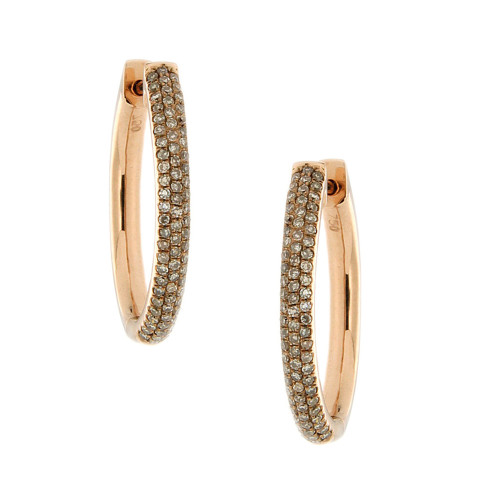 Shimmering Brown Diamond Hoops