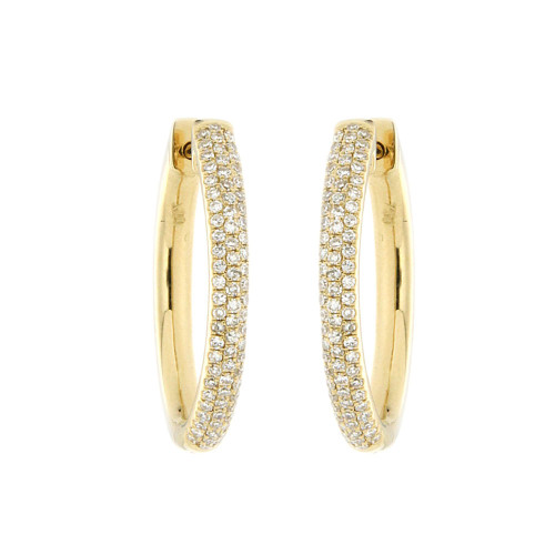 Shimmering Diamond and Gold Hoops