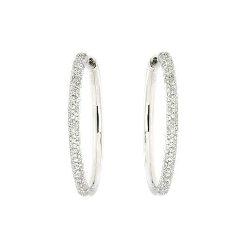 Diamond and Gold Hoop Earrings