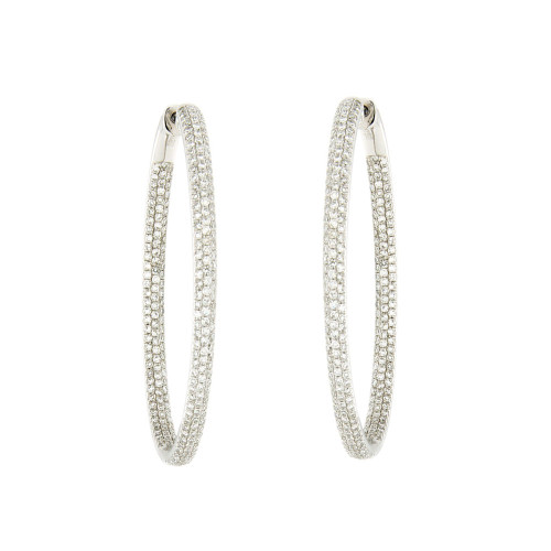 Diamond and Gold Hoop Earrings