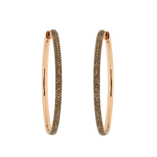 Brown Diamond and Gold Hoops