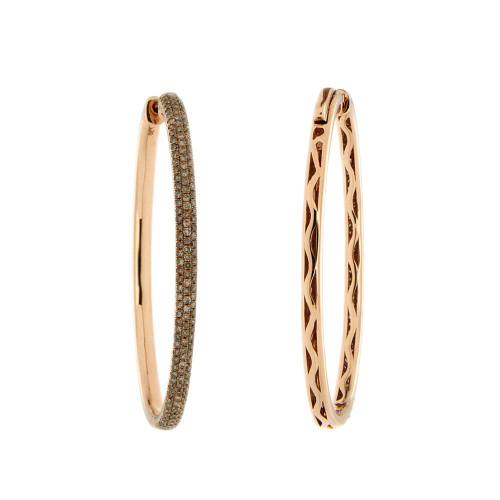 Brown Diamond and Gold Hoops