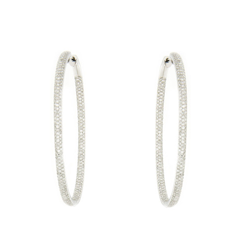 Diamond and Gold Hoop Earrings