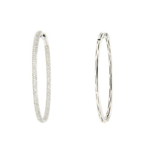 Diamond and Gold Hoop Earrings