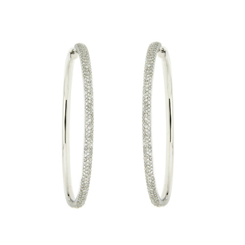 Diamond and Gold Hoop Earrings