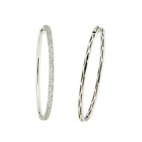 Diamond and Gold Hoop Earrings