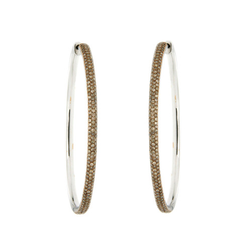 Diamond and Gold Hoop Earrings