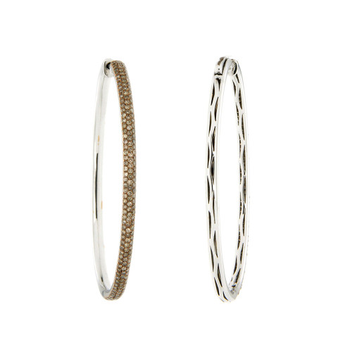 Diamond and Gold Hoop Earrings