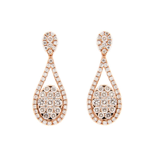 Oval Diamond Drop Earrings