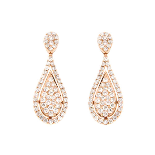 Pear Shaped Diamond Drop Earrings