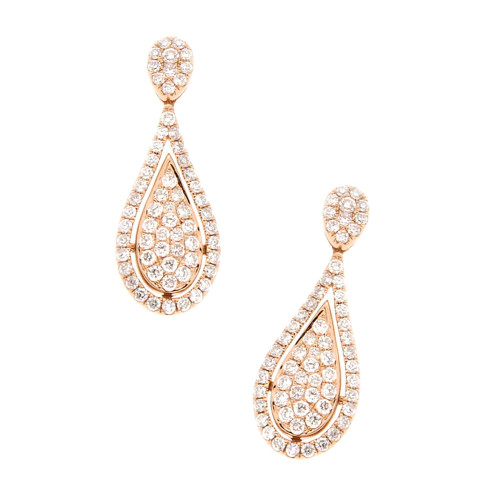 Pear Shaped Diamond Drop Earrings