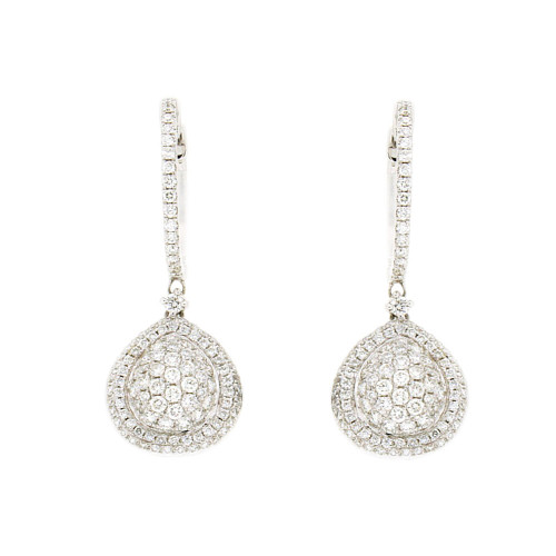 Diamond Halo Club Hoop Earrings