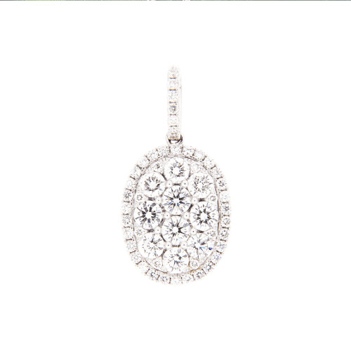 Oval Halo Diamond Pendant