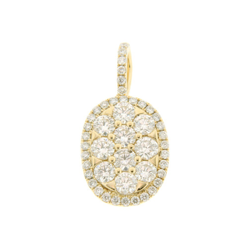 Oval Halo Diamond Pendant