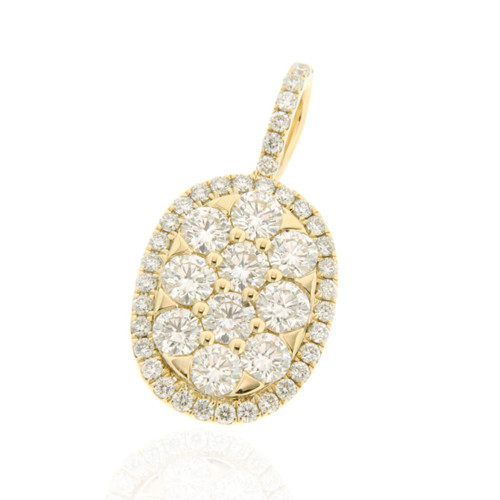 Oval Halo Diamond Pendant