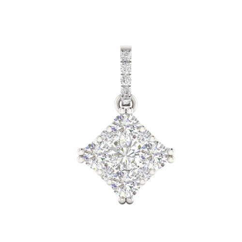 Square Pressure Setting Diamond Pendant