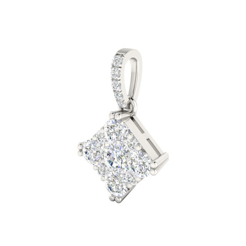 Square Pressure Setting Diamond Pendant