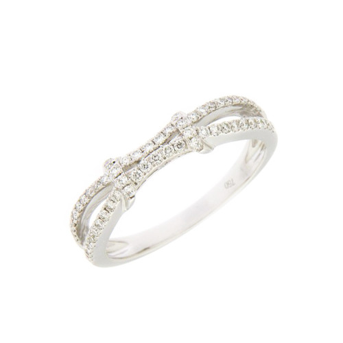 Parallel Lines Diamond Micro Pave Ring