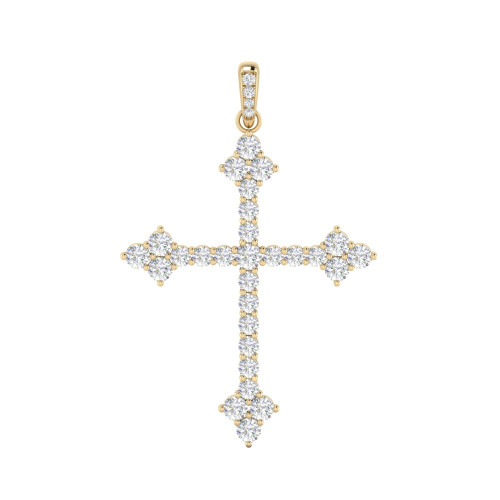 Unique Diamond and Gold Cross Pendant