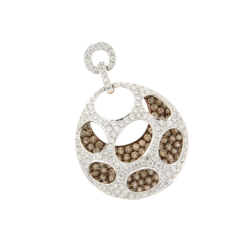 Full Moon Brown & White Diamond Pendant