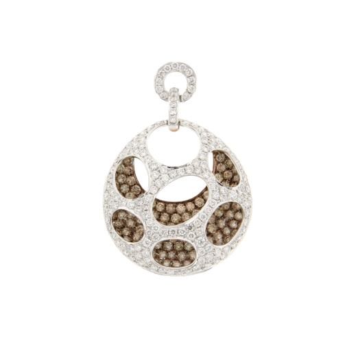 Full Moon Brown & White Diamond Pendant