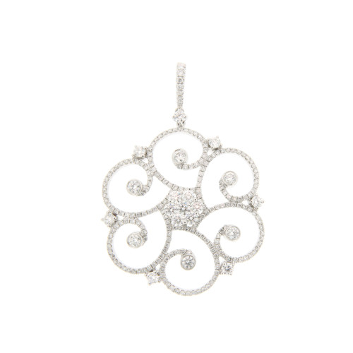 Floral Curve Diamond Pendant