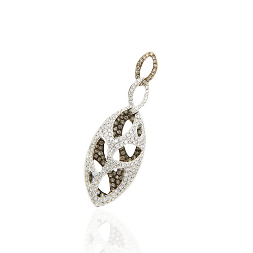 Filigree Diamond Leaf Pendant