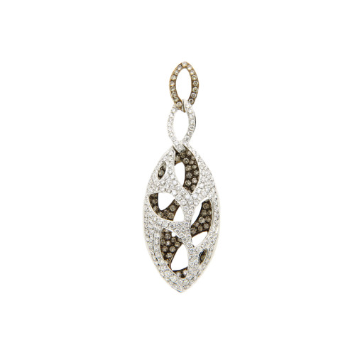 Filigree Diamond Leaf Pendant