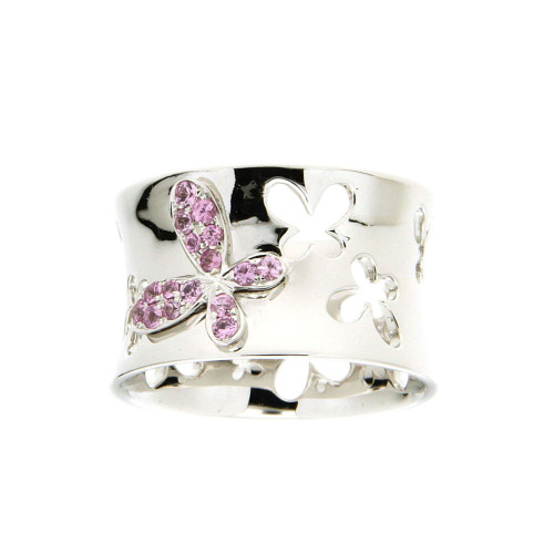 Pink Sapphire Butterfly Ring