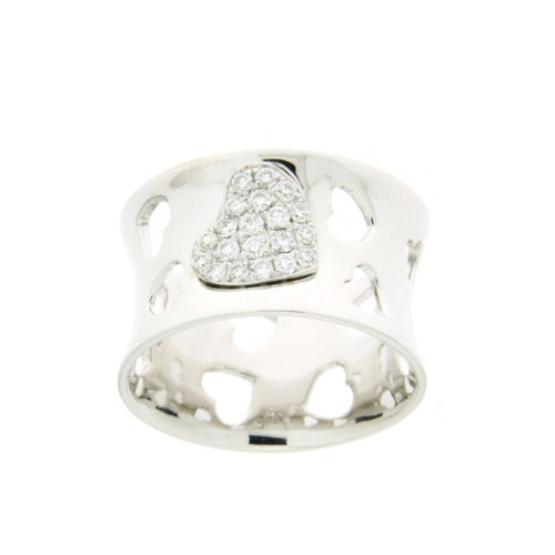 White Diamond Heart Ring