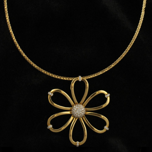 Little Daisy Gold And Diamond Pendant