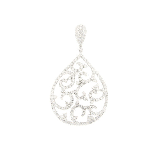 Tear Drop Vine Diamond Pendant