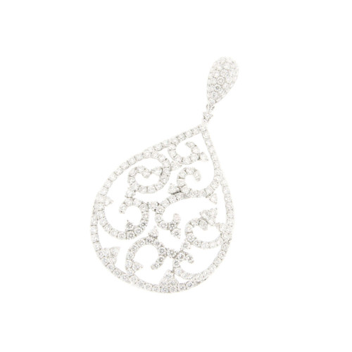 Tear Drop Vine Diamond Pendant