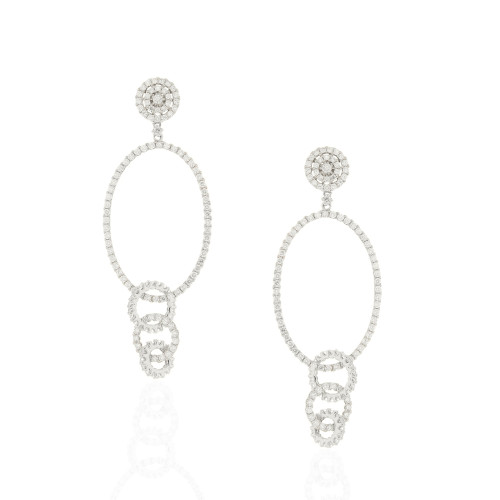 White Diamond Multi Orbit  Earrings